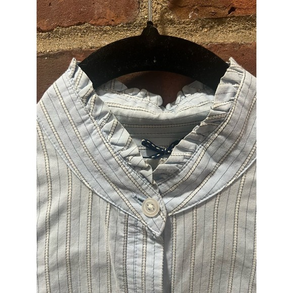 American Eagle Ruffled Stripped Button Down - Picture 2 of 5